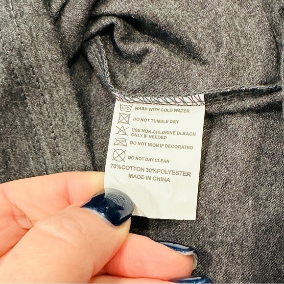 NWOT Fueled By Iced Coffee & Anxiety Grey Graphic T-shirt - Picture 6 of 7